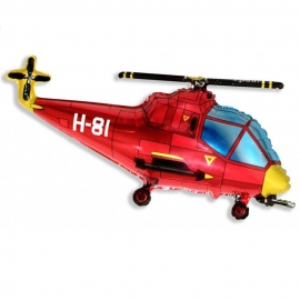 Фольгированный Шар Вертолет Красный 97 см