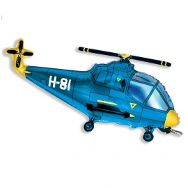 Шар Фольгированный Вертолет Синий 97 см