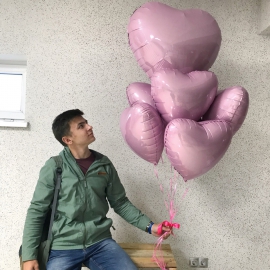 Связка из фольгированных шаров - Сердец в Саратове